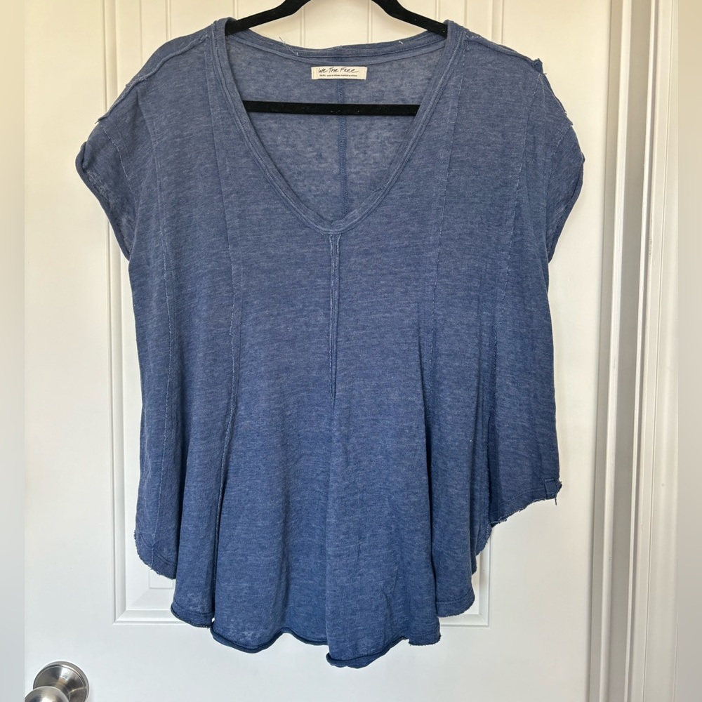 Free people Sammie V-neck short sleeve hi-low top